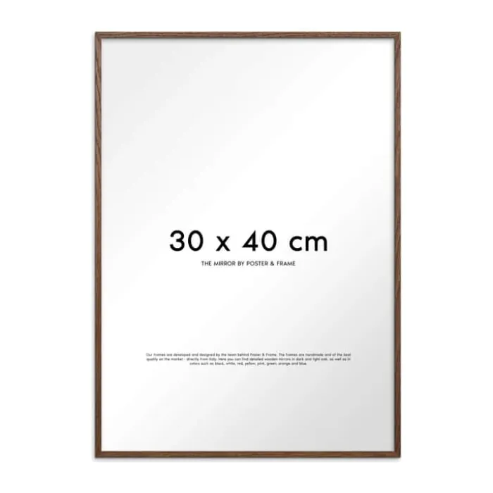 Poster&Frame Spejl H 40 x B 30 cm - Træ/glas - Dark oak