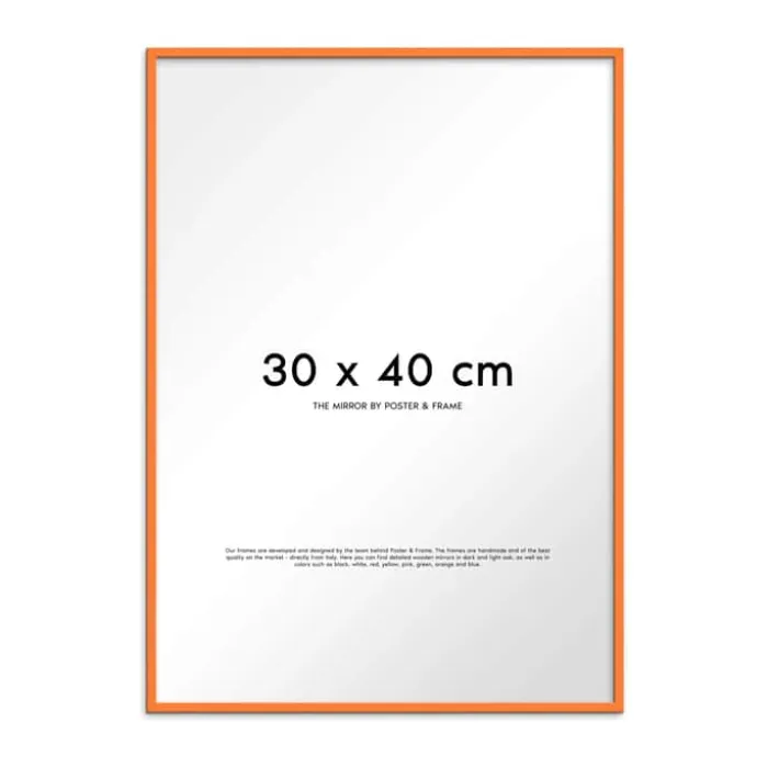 Poster&Frame Spejl H 40 x B 30 cm - Træ/glas - Orange