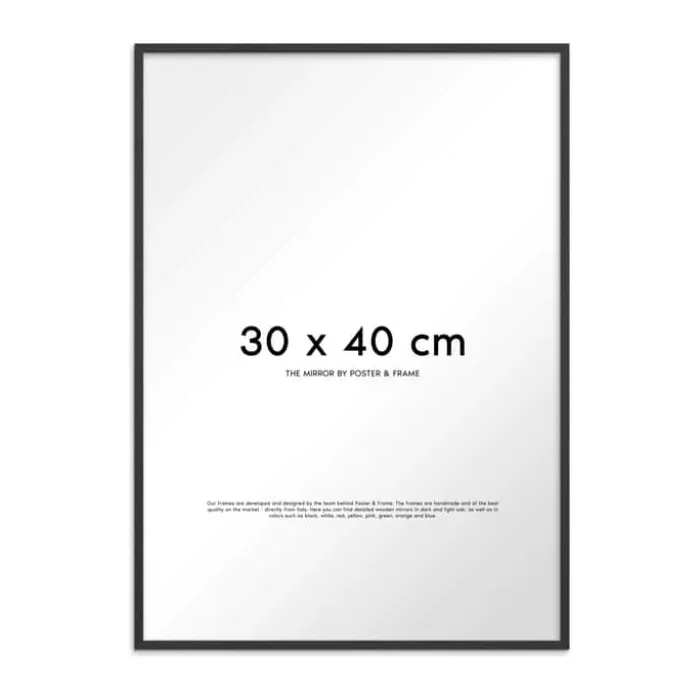 Poster&Frame Spejl H 40 x B 30 cm - Træ/glas - Sort