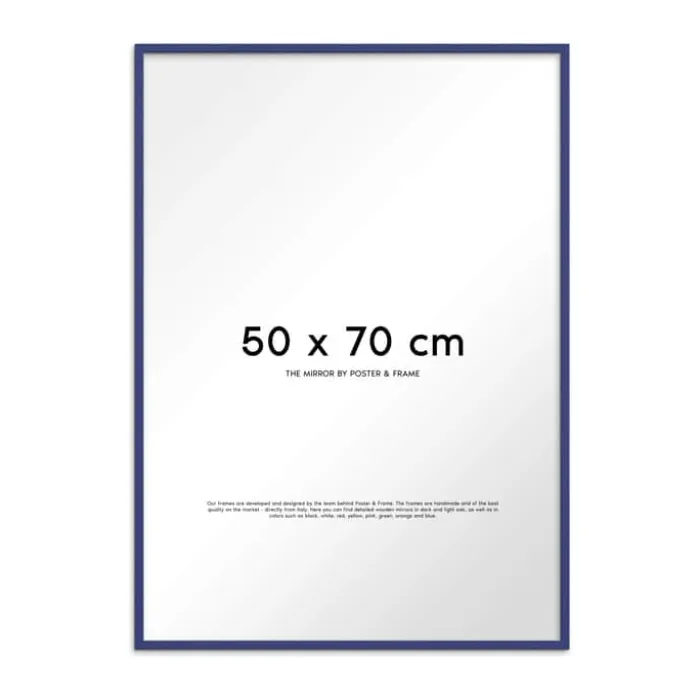 Poster&Frame Spejl H 70 x B 50 cm - Træ/glas - Blå