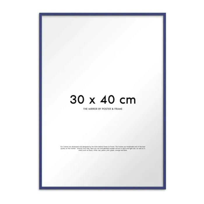 Poster&Frame Spejl H 40 x B 30 cm - Træ/glas - Blå