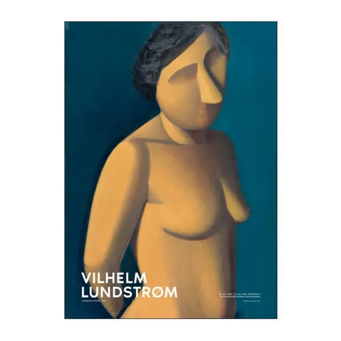 Poster&Frame Vilhelm Lundstrøm Plakat - Kvindelig model B 50 x L 70 cm - Papir - Brun/blå