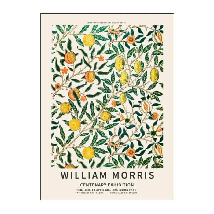 Poster&Frame William Morris Plakat - Tree Fruits B 50 x L 70 cm - Papir - Grøn/gul/orange