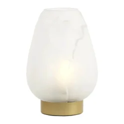 Present Time Ginny LED Bordlampe Ø 13 x H 19,5 cm - Glas - Hvid