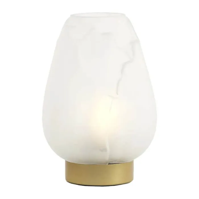 Present Time Ginny LED Bordlampe Ø 13 x H 19,5 cm - Glas - Hvid