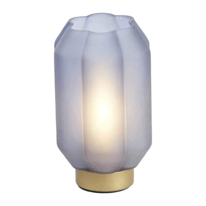 Present Time Yvias LED Bordampe Ø 15 x H 27 cm - Glas - Blue