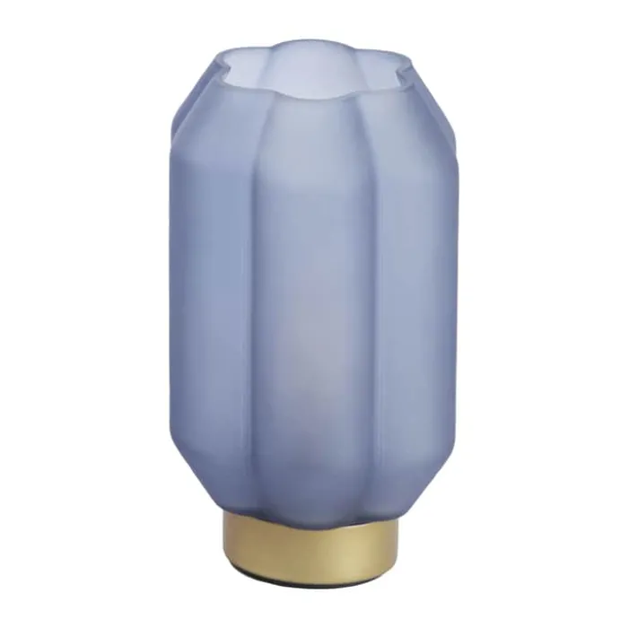 Present Time Yvias LED Bordampe Ø 15 x H 27 cm - Glas - Blue