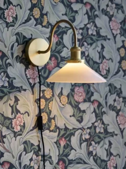 PR Home Axel Væglampe H 25 cm - Glas/metal/messing - Hvid