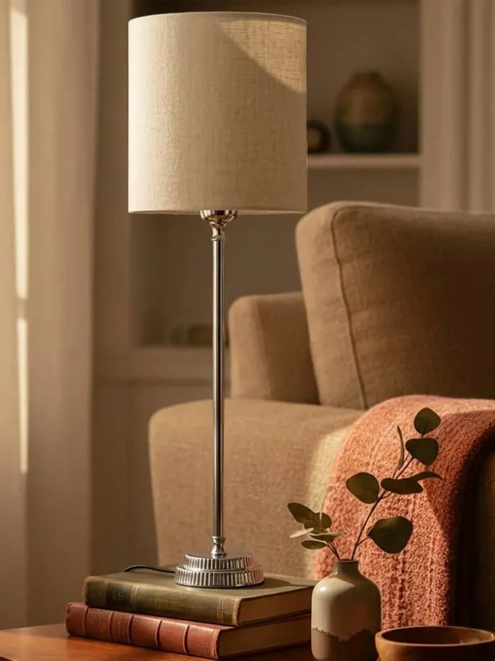 PR Home Kent Bordlampe Ø 20 x H 62 cm - Metal - Beige