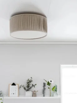 PR Home Plissé Loftlampe Ø 45 X H 18 cm - Hør - Natur