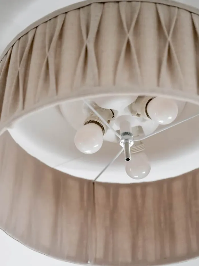 PR Home Plissé Loftlampe Ø 45 X H 18 cm - Hør - Beige