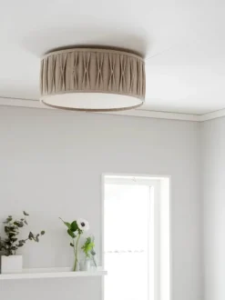 PR Home Plissé Loftlampe Ø 45 X H 18 cm - Hør - Beige