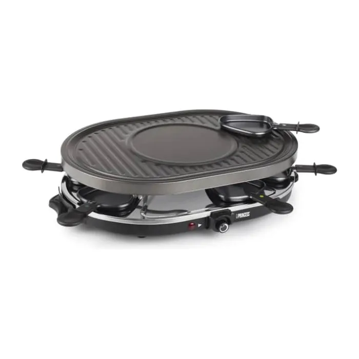 Princess Raclette 1200 watt - Inkl. 8 pander - Superslip belægning