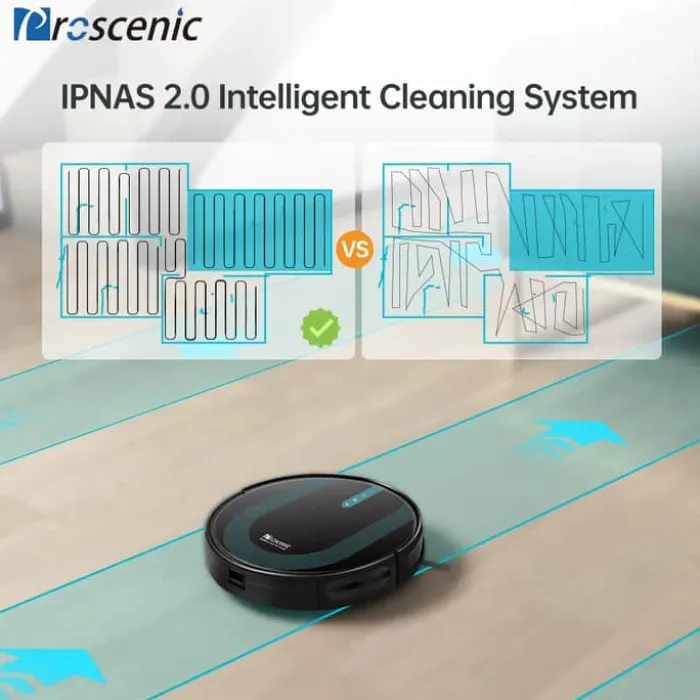 Proscenic 2-i-1 Robot- og moppestøvsuger 850T Med anti-falde-sensor - Sort