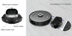 Proscenic 2-i-1 Robot- og moppestøvsuger M8Pro Stor støvbeholder - Sort