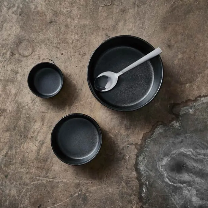 RAW by Aida aida raw Skålsæt - 3 dele Ø 20 cm - Stentøj - Titanium Black