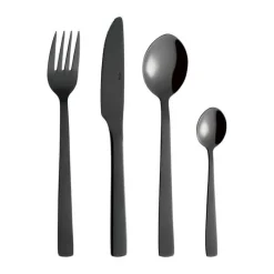 RAW by Aida Bestiksæt - 16 dele 4 kuverter - Rustfrit stål - Sort