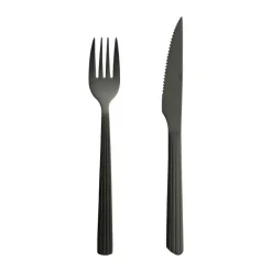 RAW by Aida Steaksæt - 8 dele 4 kuverter - Rustfrit stål - Mat sort