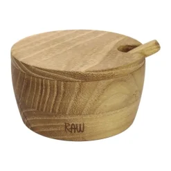 RAW by Aida Teak Saltkar m. Ske Ø 8,2 cm - Teaktræ - Natur
