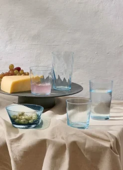 RAW by Aida Unique Low Water Glas 30 cl - Glas - Light Blue Swirl