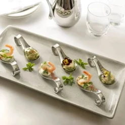 Robert Welch Radford Amuse Bouche Ske - 4 stk. L 9,9 cm - Rustfrit stål - Blank sølvfarvet
