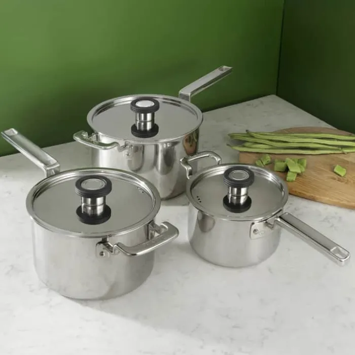 Robert Welch 316 Series Grydesæt - 3 stk. 1,8/3/4 liter - Rustfritstål/aluminum