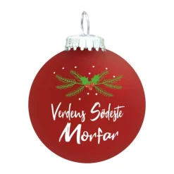 Rolsted Copenhagen Julekugle - Verdens Sødeste Morfar Ø 6,6 cm - Glas - Rød