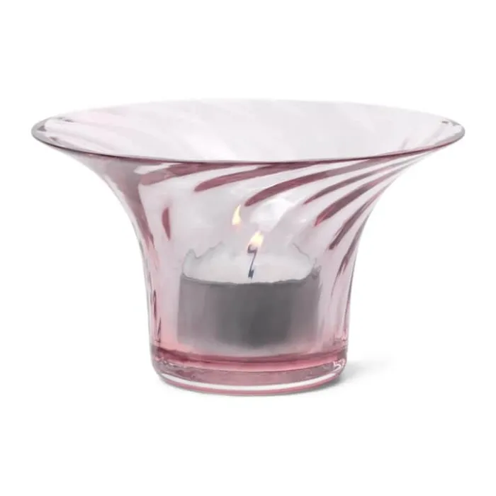 Rosendahl Filigran Optic Jubilæums Fyrfadsstage Ø 11 cm - Mundblæst Glas - Blush