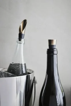 Rosendahl Grand Cru Skænkeprop og vinprop - 2 stk. Rustfrit stål/silikone - Sort/patineret stål