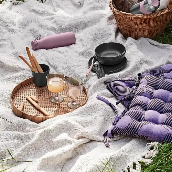 Rosendahl Outdoor Natura Havehynde H 4 x B 40 x L 40 cm - Polyester - Grøn/lavendel