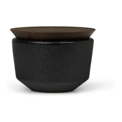 Rosendahl Rå Saltkar med låg 15 cl - Thermo ask/keramisk - Sort