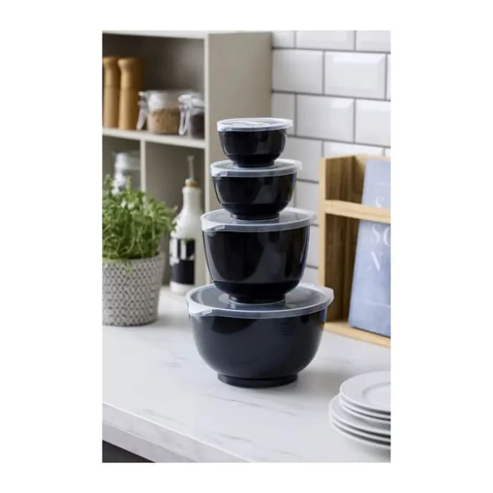 Rosti Margrethe Røreskålsæt - 8 dele 0,25/0,5/1,5/3 liter - Durostima® - Carbon black