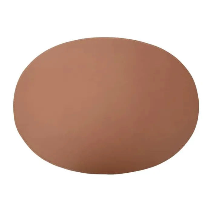 Ørskov Copenhagen Oval Dækkeserviet B 34 x L 47 cm -Læder - Cognac