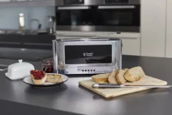 Russell Hobbs Elegance Glass Brødrister 2 skiver - Opretstående - Løft-og-kig-funktion - Sort /stål