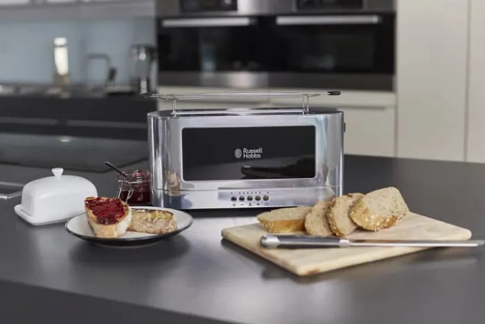 Russell Hobbs Elegance Glass Brødrister 2 skiver - Opretstående - Løft-og-kig-funktion - Sort /stål