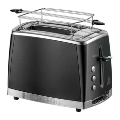 Russell Hobbs Matte Black Brødrister 2 skiver - Løft og kig-funktion - Krummebakke