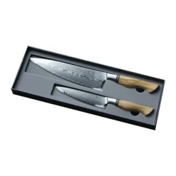 Ryda Knives ST650 Gavesæt - 2 dele L 21/13 cm - Stål/oliventræ