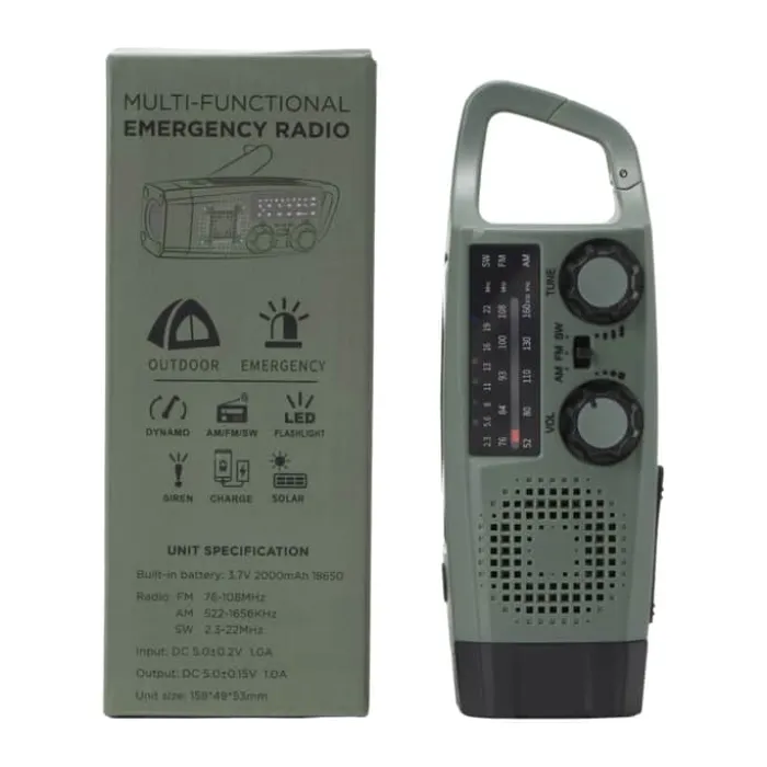 Safly Aktivt Liv Nød-radio B 16,3 x H 5,5 x L 6,5 cm - Plastik - Grøn