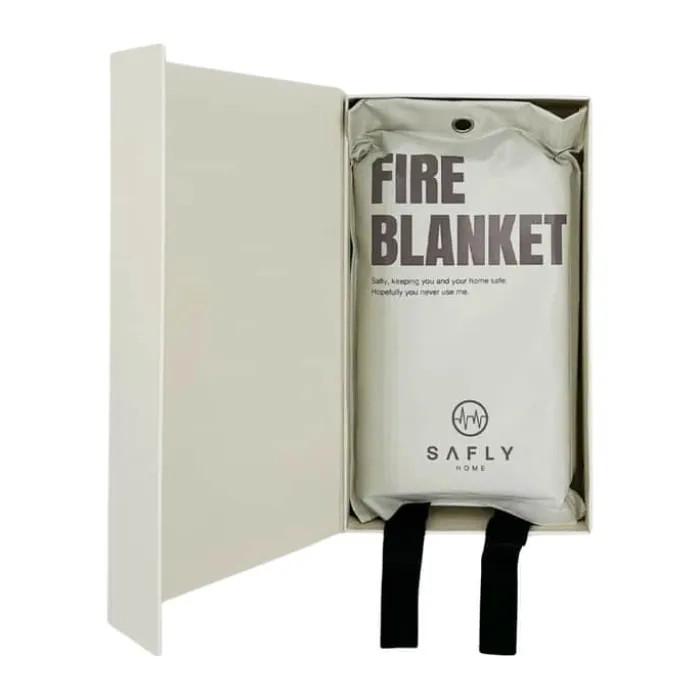 Safly Home Brandtæppe B 16 x L 28 x H 5,5 cm - Glasfiber - Hvid