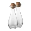 Sagaform Olie/eddike Flaskesæt - 2 stk. H 19 cm - Glas/Egetræ