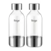 Sage Flaske til Sodamaker - 2 stk 2 x 0,6 liter - Rustfrit stål - Brushed Silver