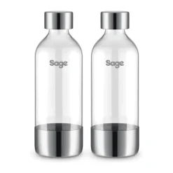 Sage Flaske til Sodamaker - 2 stk 2 x 1 liter - Rustfrit stål - Brushed Silver