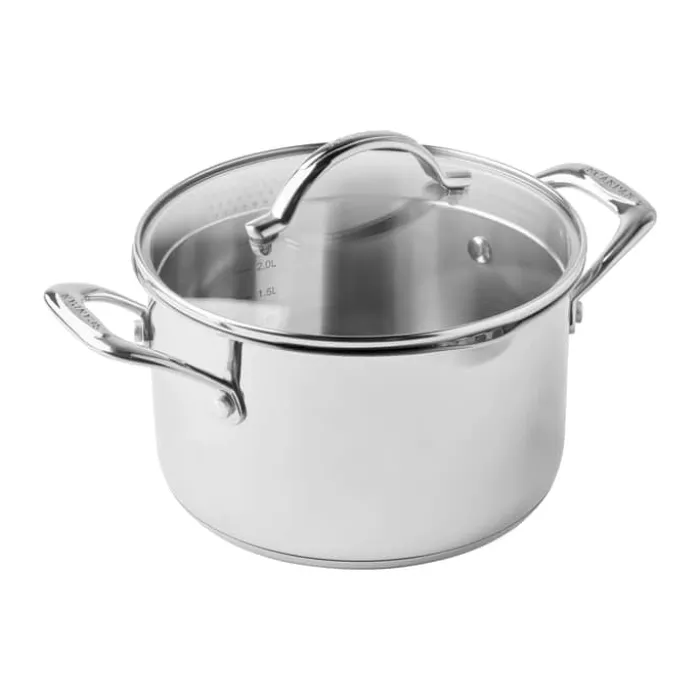 Scanpan STS Grydesæt - 7 dele 1,2/1,8/3,4/4,8 liter - Inkl. 3 låg - Stål