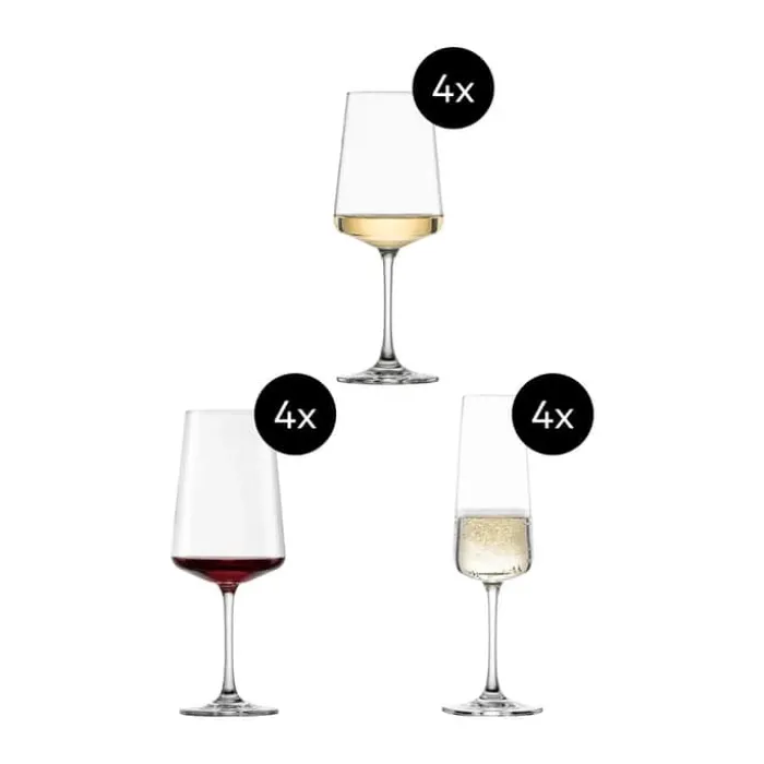 Schott Zwiesel MioVino Vinglassæt - 12 stk 26/38/50 cl - Glas - Klar