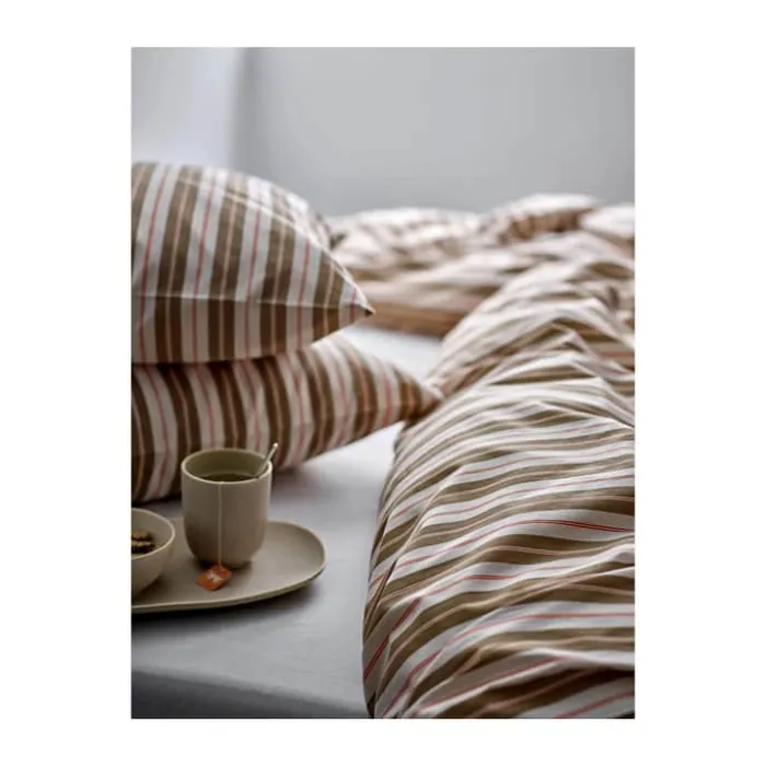 Södahl Flow Sengetøj B 140 x L 200 cm - Bomuld - Olive