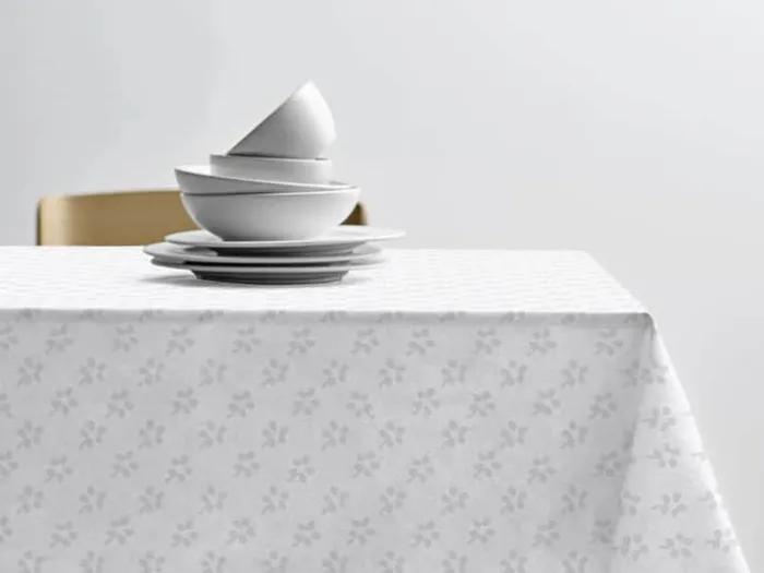 Södahl Forget-me-not Damask Dug Ø 160 cm - Bomuld - White