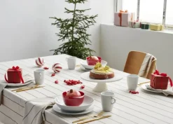 Södahl Line Dug B 140 x L 320 cm - Bomuld - Offwhite/red