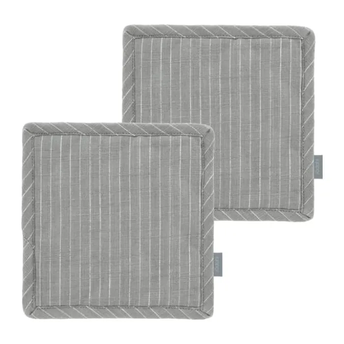 Södahl Line Grydelapper - 2 stk. B 20 x L 20 cm -Bomuld - Stone