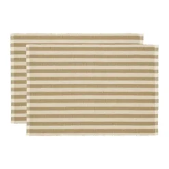 Södahl Statement Stripe Dækkeserviet B 33 x L 48 cm - Bomuld/jute - Beige