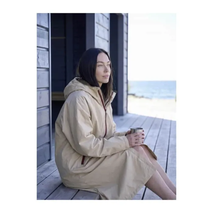 Södahl Vinterbadekåbe - L/XL B 82 x L 120 cm - Polyester - Beige
